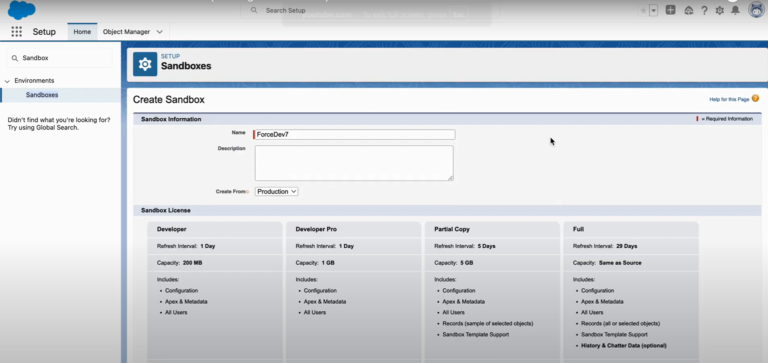 How to Create Salesforce Sandbox 2 Screenshot 2024 07 25 232706
