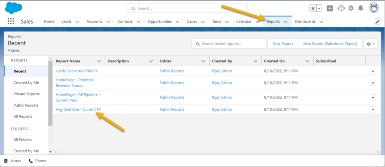 Salesforce Reports and Dashboards