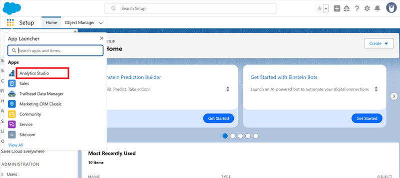Salesforce Analytics Setup