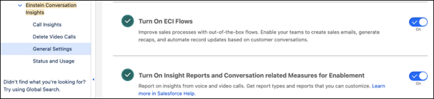 Einstein Conversation Insights (General Setting)