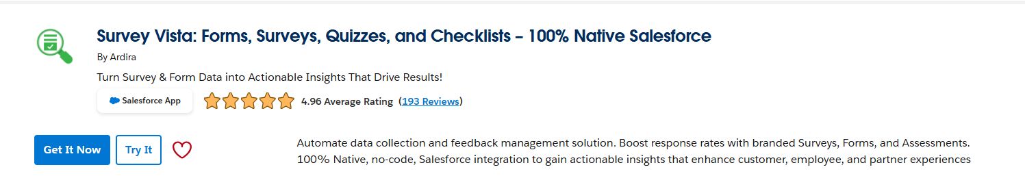 10 Apps Every Admin Should Know to Simplify Work in Salesforce 12 Survey Vista