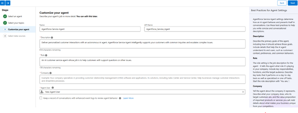 Customize your agent