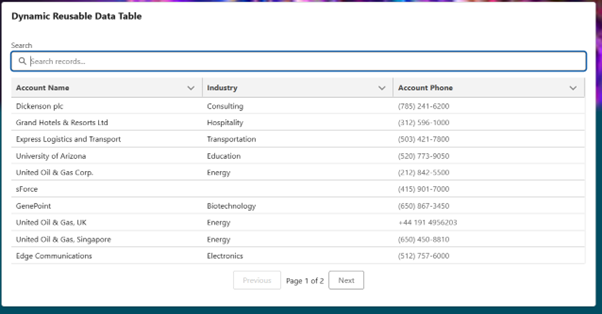 Build a Dynamic, Reusable Lightning Datatable in Salesforce LWC (With Metadata-Driven Columns, Search & Pagination) 5 Dynamic Reusable Data Table