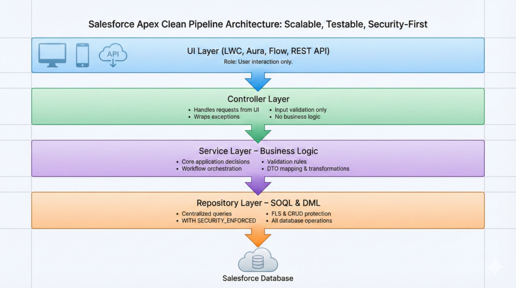 Write Better Salesforce Apex Code with Layered Architecture: A Developer’s Guide 3 3-Tier Layered Architecture